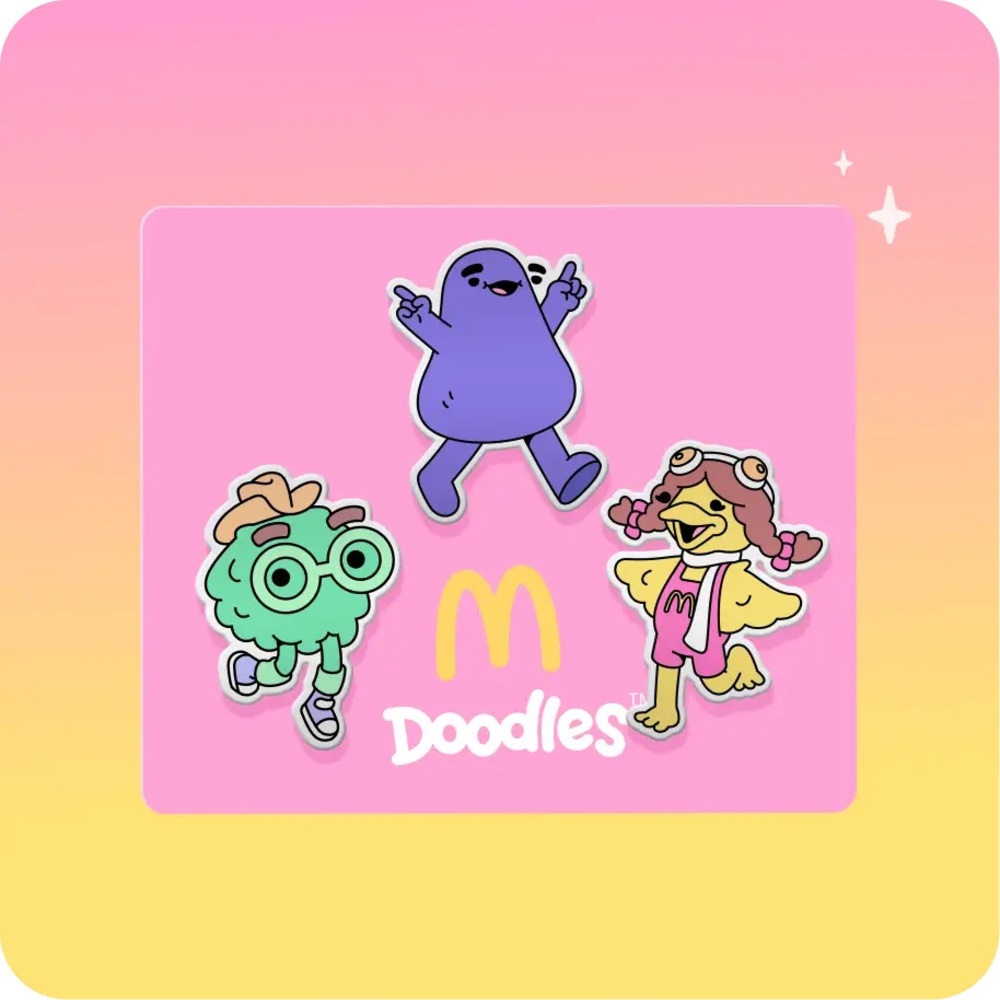 McDonald’s x Doodles Limited Edition Collector’s Pin Trio - Grimace and Friends